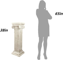 Load image into Gallery viewer, 38'' Tall Roman Column with Base Roman Pillar Greek Column Magnesium Oxide Large Size Statue Sculpture Pedestal Stand Holder for Indoor Outdoor Wedding Birthday Party Decor