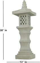 Load image into Gallery viewer, Pagoda Lantern Garden Statue Zen Asian Decor for Oriental Landscape Patio Lawn Yard Pond Japanese Decoration Outdoor Indoor Meditation Resin Gifts