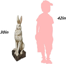 Load image into Gallery viewer, Large Size Noble Sitting Rabbit Bunny Realistic Rabbit Happy Easter Bunny Magnesium Oxide Stone Sculpture Decorations for Indoor Outdoor Garden Statue 30'' High
