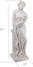 Load image into Gallery viewer, Outdoor Garden Nymph Statue 51 Inch Large Magnesium Oxide Sculpture Goddess of Spring Flowers Greek Mythology Roman Style Outdoor Patio Yard Lawn Porch Decor Ivory