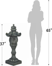 Load image into Gallery viewer, Large Pagoda Lantern Garden Statue 37" H Zen Asian Decor for Oriental Landscape Patio Lawn Yard Pond Asia Decoration Outdoor Indoor Meditation Resin Gifts