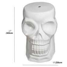 Load image into Gallery viewer, Ceramic Stool Postmodernism Skull Sculpture Punk Furniture Side Table Plant Stand Home Bar Bedroom Club Halloween Men Decoration White