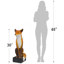 Load image into Gallery viewer, Sitting Fox Large Size Decorative Statue Outdoor Wit Fox Orange and White Cute Sculpture for Garden,Patio,Lawn Fox Fable Figurine