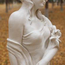 Load image into Gallery viewer, Outdoor Garden Nymph Statue 51 Inch Large Magnesium Oxide Sculpture Goddess of Spring Flowers Greek Mythology Roman Style Outdoor Patio Yard Lawn Porch Decor Ivory