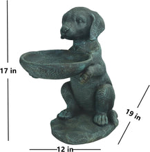Load image into Gallery viewer, OUTOUR Dog Statues Outdoor with Birdbath Bird Feeder MGO 17''H Versatile Outdoor Statues Beagle Dog Statue for Home Decor Patio Backyard Yard Lawn Large Garden Statues Sculpture, Grey