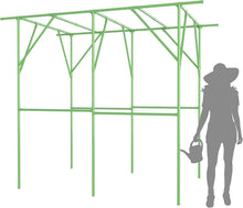 Load image into Gallery viewer, 79'' L x 59'' W x 79'' H Grape Vine Support Arch Arbor Arbour Gazebo Trellis Rack Pergola Plastic-Coated Metal Cane Frame for Vineyard Outdoor Patio Lawn Yard Garden Decoration Green