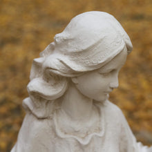 Load image into Gallery viewer, Garden Outdoor Nymph Statue Girl Maid Statue 40 Inch with Birdbath Bird Bath Bowl Magnesium Oxide Sculpture Patio Yard Lawn Decor Ivory