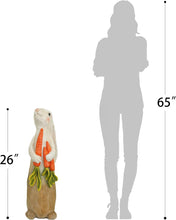 Load image into Gallery viewer, 26" H Rabbit Large Statue Bunny Holding Carrot Sculpture Big Resin Outdoor Statues Indoor Decor Animal Ornament for Home Garden Lawn Yard Balcony Gifts Birthday Easter Housewarming Christmas