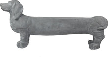 Load image into Gallery viewer, OUTOUR MGO Dachshund Oversized 55.5’’L Dog Statue Sculpture Dog-Shaped Bench Stool for Outdoor Garden Dachshund Dog Statue Sculpture Decoration Accessory, Grey