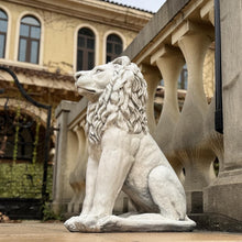 Load image into Gallery viewer, Lion Statue Outdoor Large 23''H Garden Statues MGO Outdoor Statue Guardian Lion Statues Home Decor Garden Decorative Outdoor Sculpture Patio Yard Lawn Decor, White