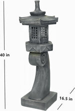 Load image into Gallery viewer, 40''H Janpanese Zen Garden Pagoda Resin Shinto Shrines Stone Lanter Large Pagoda Statue Stone Lantern Pagoda Sculpture Statue for Balcony Garden Patio Porch Decoration,Grey