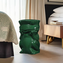 Load image into Gallery viewer, Ceramic Stool Cute Frog Statue for Home Bedroom Bathroom Living Room Garden Patio Balcony Yard Lawn Decoration Blackish Green