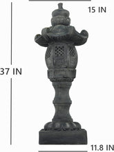 Load image into Gallery viewer, Large Pagoda Lantern Garden Statue 37" H Zen Asian Decor for Oriental Landscape Patio Lawn Yard Pond Asia Decoration Outdoor Indoor Meditation Resin Gifts