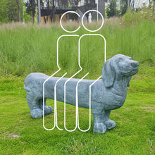 Load image into Gallery viewer, OUTOUR Dog Statues Outdoor 46.2’’L Outdoor Statues MGO Large Dachshund Statue Bench for Home Decor Patio Backyard Yard Lawn Large Garden Statues Sculpture, Grey