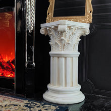 Load image into Gallery viewer, Exquisite Magnesium Oxide Corinthian Greek Column Pillar with Stand Base Pedestal for Indoor Outdoor Garden Backyard Courtyard Patio Office Decor23.9’’High,White