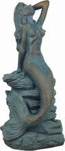 Load image into Gallery viewer, Mermaid Statue 28" H Mermaid on Ocean Rock Garden Statue Resin Large Mermaid Sculpture Outside Outdoor Decor for Lawn Patio Pool Home Ornament Mermaid Figurines Collectible Fairy Tale