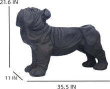 Load image into Gallery viewer, 35.5''L Large Shar Pei Dog Bench Stool Standing Multifunctional Dog Statue for Indoor Outdoor Decor Garden Yard Hallway Big Dog Shaped Dog Statue Accessory