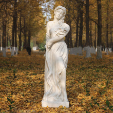 Load image into Gallery viewer, Outdoor Garden Nymph Statue 51 Inch Large Magnesium Oxide Sculpture Goddess of Spring Flowers Greek Mythology Roman Style Outdoor Patio Yard Lawn Porch Decor Ivory