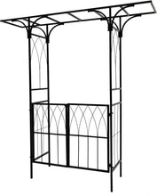 Load image into Gallery viewer, Metal Garden Arch with Double Gate Heavy-Duty Arbor Trellis Arbour Archway for Climbing Plants Support Rack, Outdoor Lawn Backyard Patio Decoration, Matte Black 79.5''L x 82.7''H