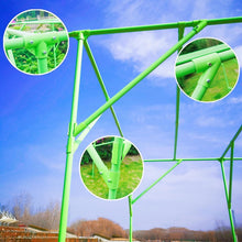 Load image into Gallery viewer, 118'' L x 79'' W x 90.5'' H Large Grape Vine Support Arch Arbour Gazebo Trellis Rack Pergola Plastic-coated Metal Large Cane Frame For Vineyard Outdoor Patio Lawn Yard Garden Decoration Green