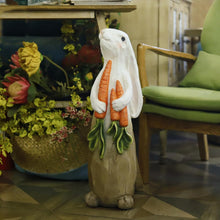 Load image into Gallery viewer, 26" H Rabbit Large Statue Bunny Holding Carrot Sculpture Big Resin Outdoor Statues Indoor Decor Animal Ornament for Home Garden Lawn Yard Balcony Gifts Birthday Easter Housewarming Christmas