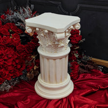 Load image into Gallery viewer, Exquisite Magnesium Oxide Corinthian Greek Column Pillar with Stand Base Pedestal for Indoor Outdoor Garden Backyard Courtyard Patio Office Decor23.9’’High,White