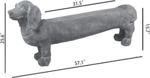 Load image into Gallery viewer, OUTOUR MGO Dachshund Oversized 55.5’’L Dog Statue Sculpture Dog-Shaped Bench Stool for Outdoor Garden Dachshund Dog Statue Sculpture Decoration Accessory, Grey