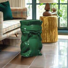 Load image into Gallery viewer, Ceramic Stool Cute Frog Statue for Home Bedroom Bathroom Living Room Garden Patio Balcony Yard Lawn Decoration Blackish Green