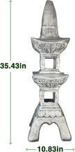 Load image into Gallery viewer, 35.5’’High Asian Zen Pagoda Magnesium Oxide Tall Lantern Statue Outdoor Sculpture for Garden Backyard Decor Pagoda Statue Miniature Tower Lantern Landscape Garden Decoration