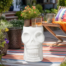 Load image into Gallery viewer, Ceramic Stool Postmodernism Skull Sculpture Punk Furniture Side Table Plant Stand Home Bar Bedroom Club Halloween Men Decoration White