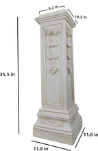 Load image into Gallery viewer, OUTOUR Greek Roman Square Pillar Magnesium Oxide Column with Stand Pedestal Holder Base for Wedding Tables, Indoor/Outdoor Patio and Garden Decor Large Size Pillar 35.8'' High,White