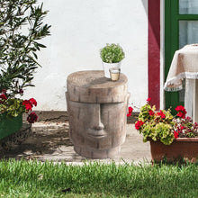 Load image into Gallery viewer, Outdoor Side Table Easter Island AHU Akivi Moai Statue Pedestal End Table Stool for Home Patio Deck Sunroom Garden Balcony Yard Lawn Grey