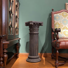 Load image into Gallery viewer, OUTOUR Unique Magnesium Oxide Corinthian Greek Column Pillar with Stand Base Pedestal for Indoor Outdoor Garden Backyard Courtyard Patio Decor33.5’’High,Antique Bronze