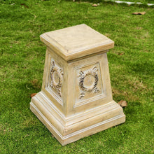 Load image into Gallery viewer, Garden Outdoor Statue Classic Plinth Base Indoor Sculptural Riser Garden Side Table Antique Stone Finish Yard Patio Deck Home Hallway