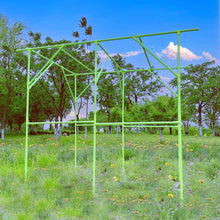 Load image into Gallery viewer, 79'' L x 59'' W x 79'' H Grape Vine Support Arch Arbor Arbour Gazebo Trellis Rack Pergola Plastic-Coated Metal Cane Frame for Vineyard Outdoor Patio Lawn Yard Garden Decoration Green