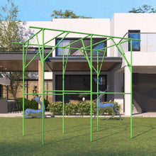 Load image into Gallery viewer, 79'' L x 59'' W x 79'' H Grape Vine Support Arch Arbor Arbour Gazebo Trellis Rack Pergola Plastic-Coated Metal Cane Frame for Vineyard Outdoor Patio Lawn Yard Garden Decoration Green