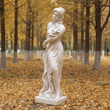 Load image into Gallery viewer, Outdoor Garden Nymph Statue 51 Inch Large Magnesium Oxide Sculpture Goddess of Spring Flowers Greek Mythology Roman Style Outdoor Patio Yard Lawn Porch Decor Ivory