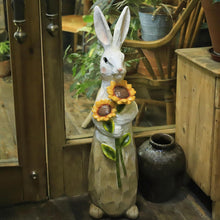 Load image into Gallery viewer, 35"H Resin Large Rabbit Statue Bunny with Sunflowers Sculpture Outdoor Statues Indoor Decor Animal Ornament for Home Garden Lawn Yard Patio Balcony Gifts Birthday Easter Housewarming Christmas