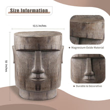 Load image into Gallery viewer, Outdoor Side Table Easter Island AHU Akivi Moai Statue Pedestal End Table Stool for Home Patio Deck Sunroom Garden Balcony Yard Lawn Grey