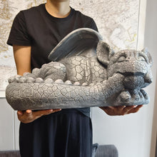 Load image into Gallery viewer, Large Sleeping Dragon Garden Outdoor 22" L Statue Mythical Decor for Lawn Yard Patio Pond Porch Deck Baby Sleeping Dragon Ornament Birthday Presents for Friends Family