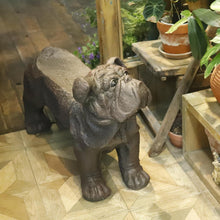 Load image into Gallery viewer, 35.5''L Large Shar Pei Dog Bench Stool Standing Multifunctional Dog Statue for Indoor Outdoor Decor Garden Yard Hallway Big Dog Shaped Dog Statue Accessory