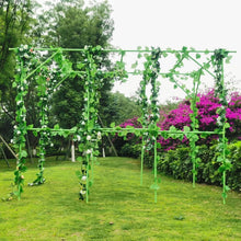 Load image into Gallery viewer, 118'' L x 79'' W x 90.5'' H Large Grape Vine Support Arch Arbour Gazebo Trellis Rack Pergola Plastic-coated Metal Large Cane Frame For Vineyard Outdoor Patio Lawn Yard Garden Decoration Green