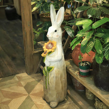 Load image into Gallery viewer, 35"H Resin Large Rabbit Statue Bunny with Sunflowers Sculpture Outdoor Statues Indoor Decor Animal Ornament for Home Garden Lawn Yard Patio Balcony Gifts Birthday Easter Housewarming Christmas