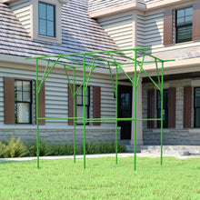 Load image into Gallery viewer, 79'' L x 59'' W x 79'' H Grape Vine Support Arch Arbor Arbour Gazebo Trellis Rack Pergola Plastic-Coated Metal Cane Frame for Vineyard Outdoor Patio Lawn Yard Garden Decoration Green