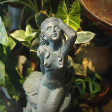 Load image into Gallery viewer, Mermaid Statue 28" H Mermaid on Ocean Rock Garden Statue Resin Large Mermaid Sculpture Outside Outdoor Decor for Lawn Patio Pool Home Ornament Mermaid Figurines Collectible Fairy Tale