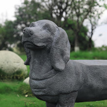 Load image into Gallery viewer, OUTOUR MGO Dachshund Oversized 55.5’’L Dog Statue Sculpture Dog-Shaped Bench Stool for Outdoor Garden Dachshund Dog Statue Sculpture Decoration Accessory, Grey