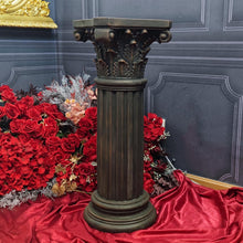Load image into Gallery viewer, OUTOUR Unique Magnesium Oxide Corinthian Greek Column Pillar with Stand Base Pedestal for Indoor Outdoor Garden Backyard Courtyard Patio Decor33.5’’High,Antique Bronze