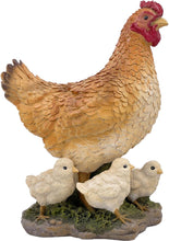 Load image into Gallery viewer, Garden Mother Hen and Baby Chick Statue Sculpture Standing Resin Farm Animal Decoration Chicken Sculpture Yard Art Outdoor Lawn Decoration 13.7'' High