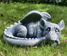 Load image into Gallery viewer, Large Sleeping Dragon Garden Outdoor 22" L Statue Mythical Decor for Lawn Yard Patio Pond Porch Deck Baby Sleeping Dragon Ornament Birthday Presents for Friends Family