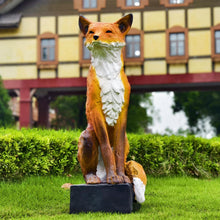 Load image into Gallery viewer, Sitting Fox Large Size Decorative Statue Outdoor Wit Fox Orange and White Cute Sculpture for Garden,Patio,Lawn Fox Fable Figurine